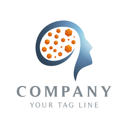 human head abstract logo template, modern and cool.のイラスト素材