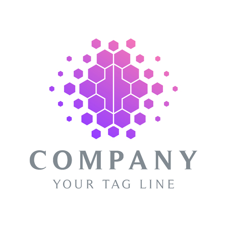 abstract brain logo template with a modern and cool design.のイラスト素材