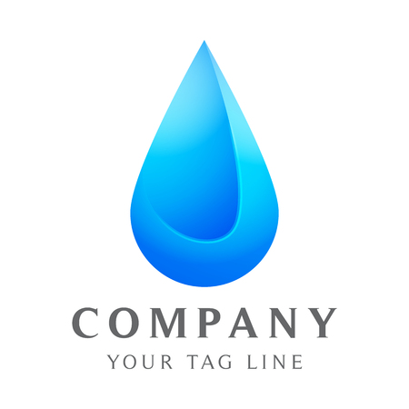the abstract water drop logo template falls for businesses in the health and environmental fields.のイラスト素材