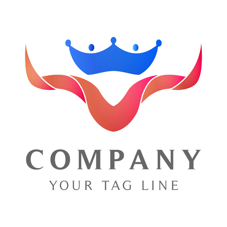 The horn logo template with the crown.のイラスト素材