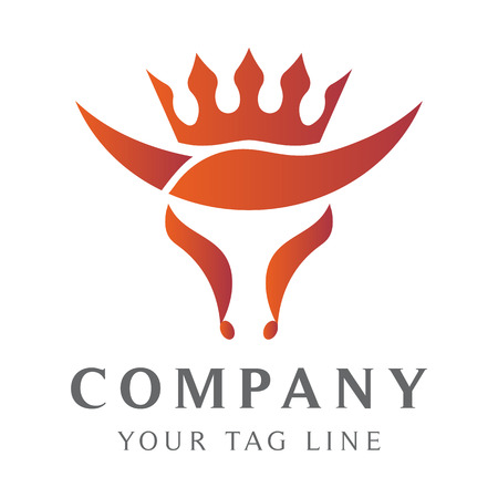 The horn logo template with the crown.のイラスト素材