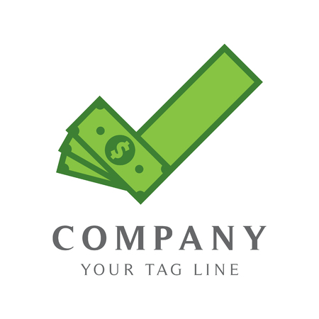 Check mark logo template in the form of money.のイラスト素材