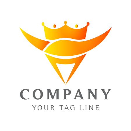 The horn logo template with the crown.のイラスト素材