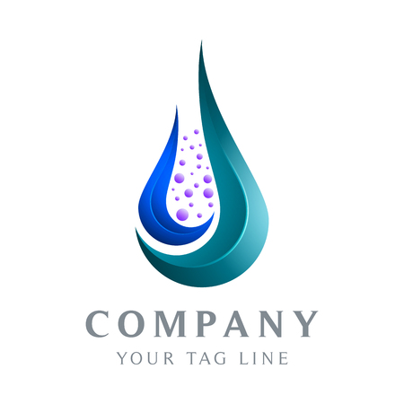 the abstract water drop logo template falls for businesses in the health and environmental fields.のイラスト素材