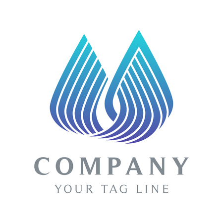 the abstract water drop logo template falls for businesses in the health and environmental fields.のイラスト素材