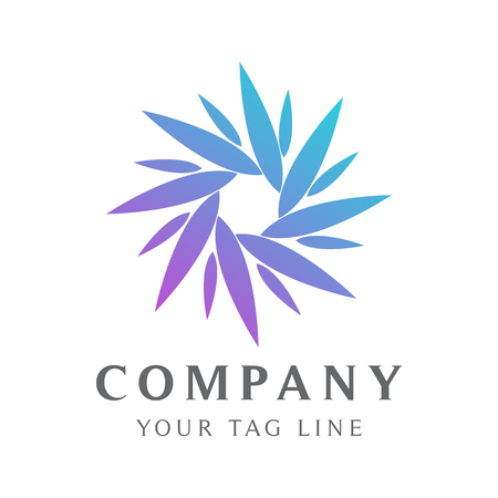 Abstract circular flower logo template for businesses in the fields of beauty, spa, health and the like.のイラスト素材