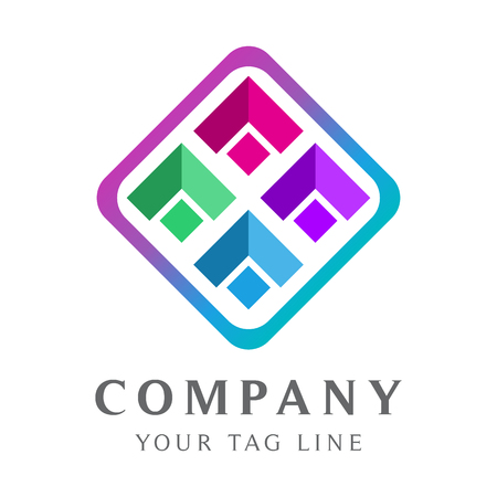 Modern abstract logo template for the digital industryのイラスト素材