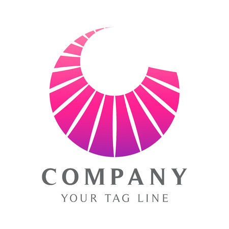 Abstract circular logo template suitable for businesses in the field of beauty, spa, health and others.のイラスト素材