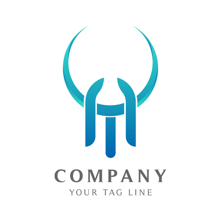 TA letter logo template with horns.のイラスト素材