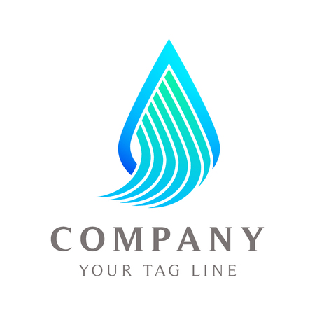 the abstract water drop logo template falls for businesses in the health and environmental fields.のイラスト素材