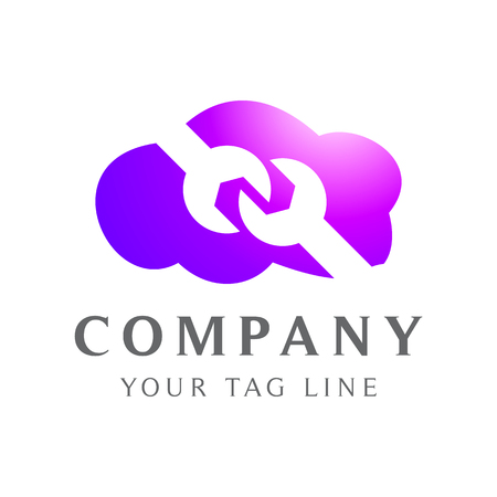 cloud logo with garage equipment.のイラスト素材