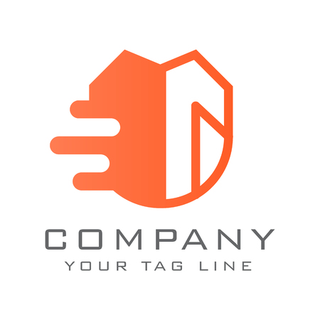 The shield logo template is suitable for the digital security industry.のイラスト素材