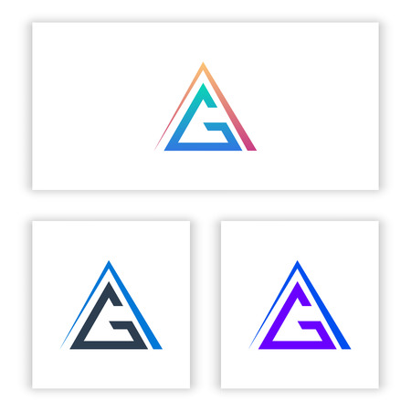 the logo G letter template with a triangle for your company and business.のイラスト素材