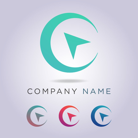 logo template circle shape and arrow for your business and company.のイラスト素材