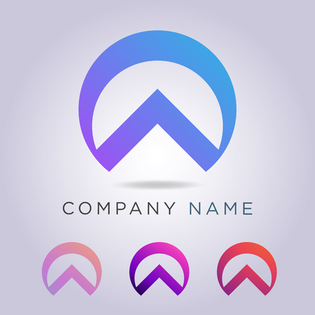 semi-circular logo template with the direction for your business and company.のイラスト素材