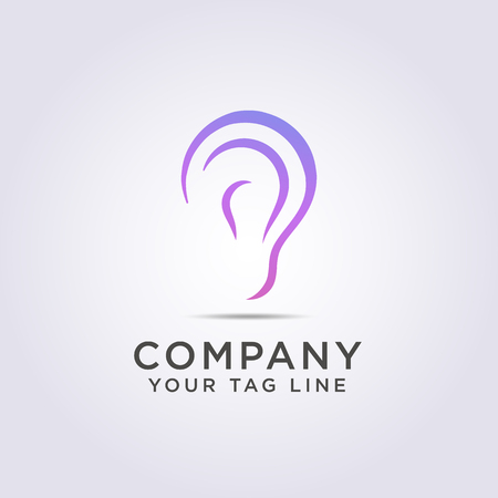 logo ear shape template with a modern style for your business and company.のイラスト素材