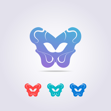 the pelvic bone logo template with a shape resembling a colorful butterfly.のイラスト素材