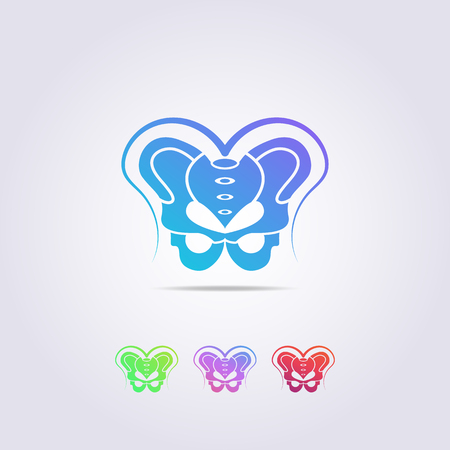the pelvic bone logo template with a shape resembling a colorful butterfly.のイラスト素材