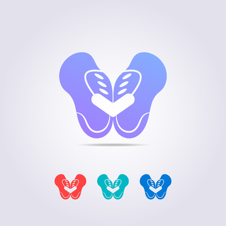 the pelvic bone logo template with a shape resembling a colorful butterfly.のイラスト素材