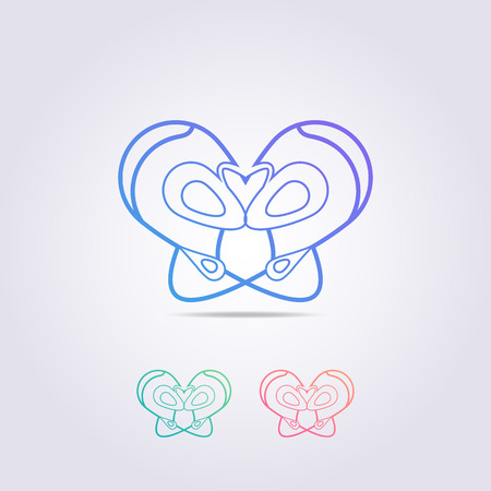 the pelvic bone logo template with a shape resembling a colorful butterfly.のイラスト素材