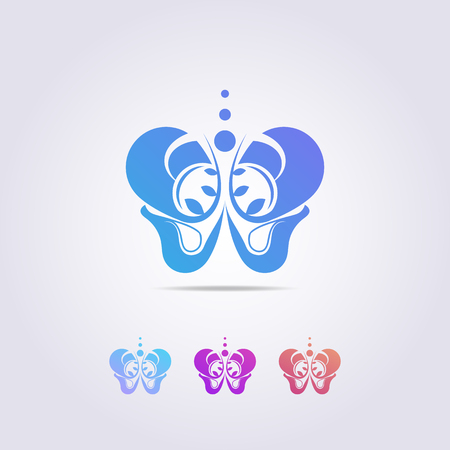 the pelvic bone logo template with a shape resembling a colorful butterfly.のイラスト素材