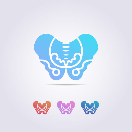 the pelvic bone logo template with a shape resembling a colorful butterfly.のイラスト素材
