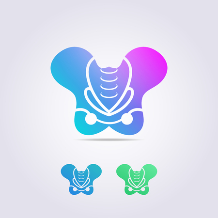 the pelvic bone logo template with a shape resembling a colorful butterfly.のイラスト素材