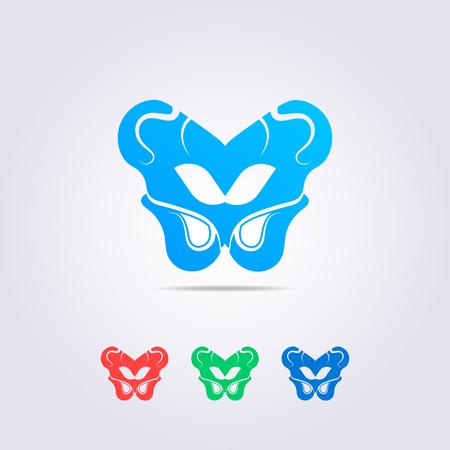 the pelvic bone logo template with a shape resembling a colorful butterfly.のイラスト素材
