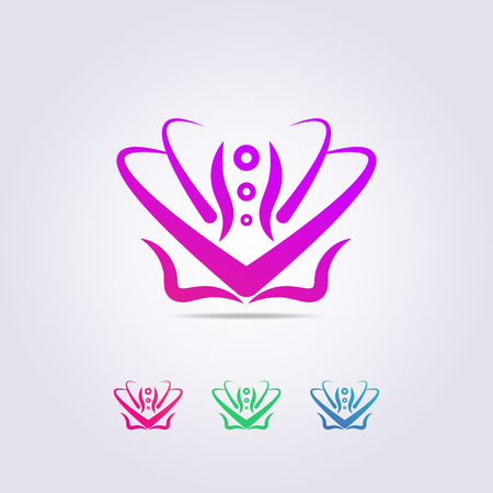 spine logo template with abstract ornaments, for your business and brand.のイラスト素材