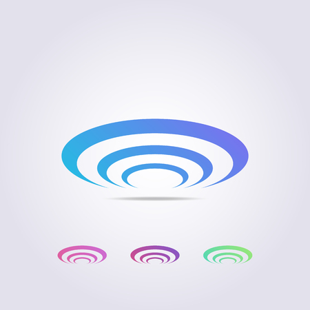 abstract semicircular logo template, 3 semicircular sections arranged for your business and brand.のイラスト素材