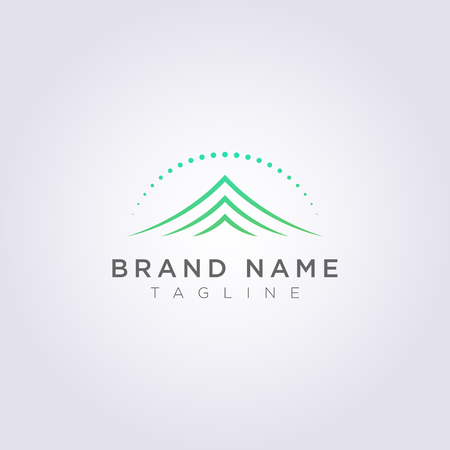 logo template three lines of representation of the mountain and the circles above for your business and brand.のイラスト素材