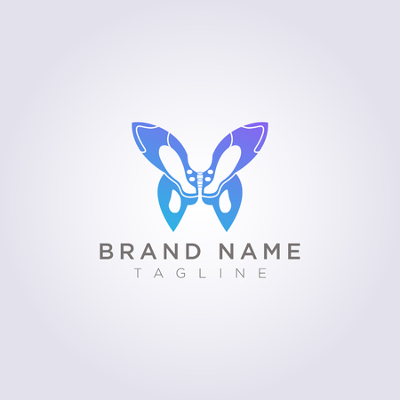 The butterfly logo resembles a pelvic bone for your Business or Brandのイラスト素材