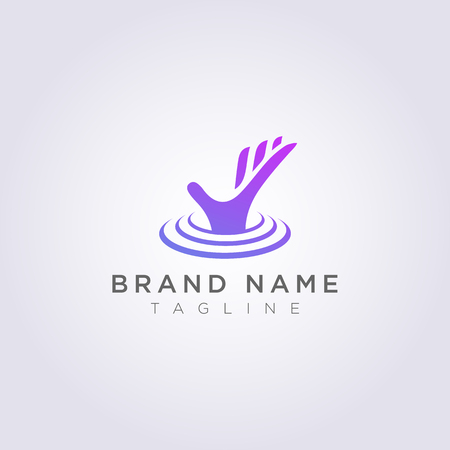 Design hand logos that come out of underwater for your Business or Brand.のイラスト素材
