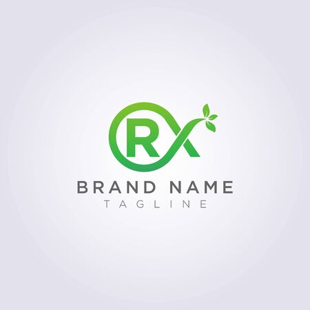 Logo Vector Leaf Icon Design RX Letter Symbol.のイラスト素材