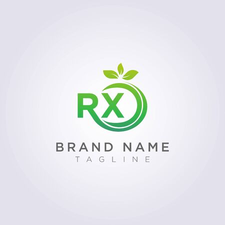 Logo Vector Leaf Icon Design RX Letter Symbol.のイラスト素材
