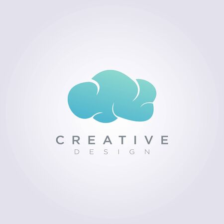Sky Cloud Weather Vector Illustration Design Clipart Symbol Logo Template.のイラスト素材