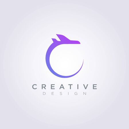 Airplane Vector Illustration Design Clipart Symbol Logo Template.のイラスト素材