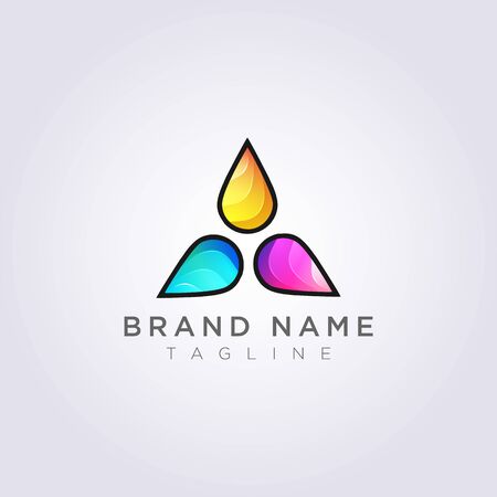 Water Drop Colorful Vector Illustration Design Clipart Symbol Logo Template.のイラスト素材