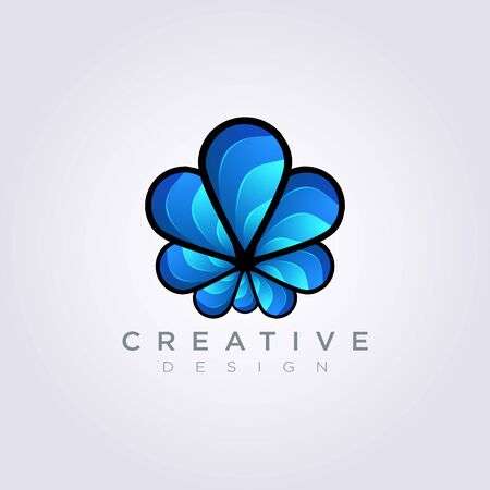 Beautiful and Elegant Decorative and Modern Flower Circle Vector Illustration Design Clipart Symbol Logo Template.のイラスト素材