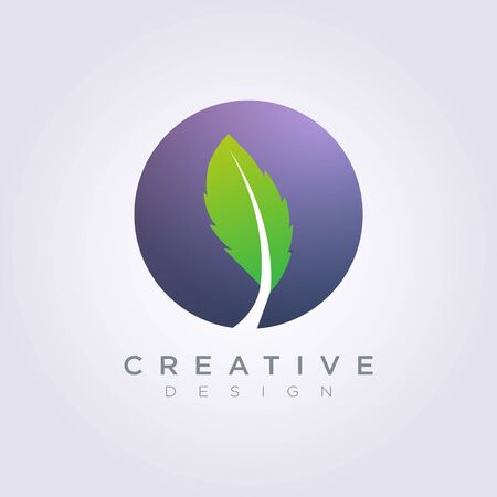 Circle Leaf Template Design Company Logo Vector Symbol Icon.のイラスト素材