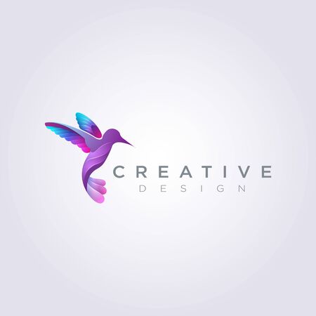 Beautiful Bird Flying Vector Illustration Design Clipart Symbol Logo Template.のイラスト素材