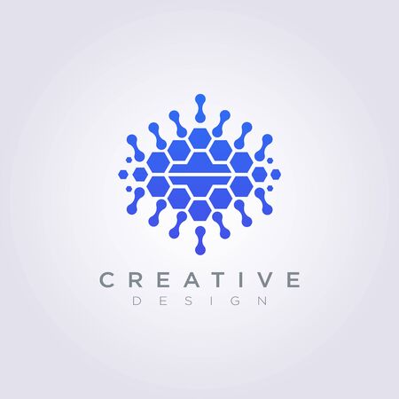 Digital Brain Data Template Design Company Logo Vector Symbol Icon.のイラスト素材