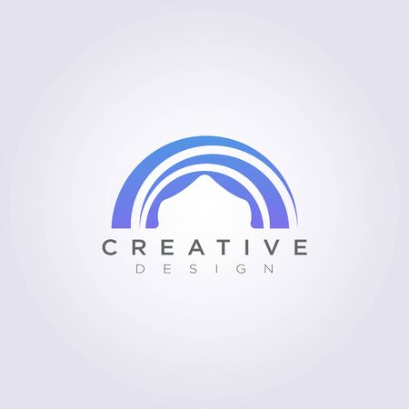 Circle Stage Vector Illustration Design Clipart Symbol Logo Template.のイラスト素材