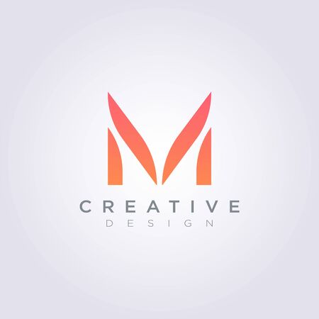 Letter M Vector Illustration Design Clipart Symbol Logo Template.のイラスト素材