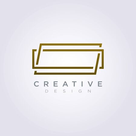 Ractangle Line Vector Illustration Design Clipart Symbol Logo Template.のイラスト素材