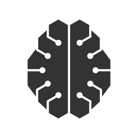 Brain with a modern form. Logo for the technology business. Cool design for brands or labels.のイラスト素材