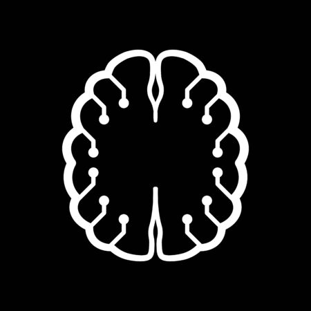 Brain with a modern form. Logo for the technology business. Cool design for brands or labels.のイラスト素材
