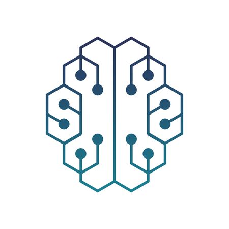 The brain with a modern form. Logo design for technology businesses.のイラスト素材