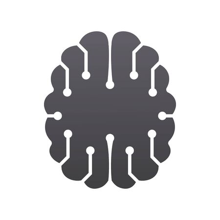 Brain with a modern form. Logo for the technology business. Cool design for brands or labels.のイラスト素材
