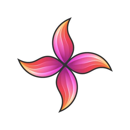 Vector Flowers with bright colors. A logo for businesses around beauty or nature. Design for brands and labels.のイラスト素材